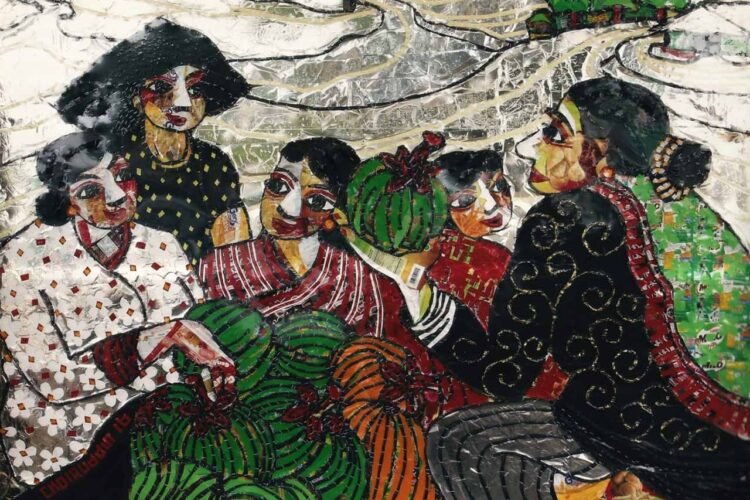 Plastic waste-based artwork