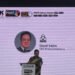 CEO of Krista Exhibitions Daud Salim delivers his speech during the opening ceremony of ALLPack ALLPrint 2022