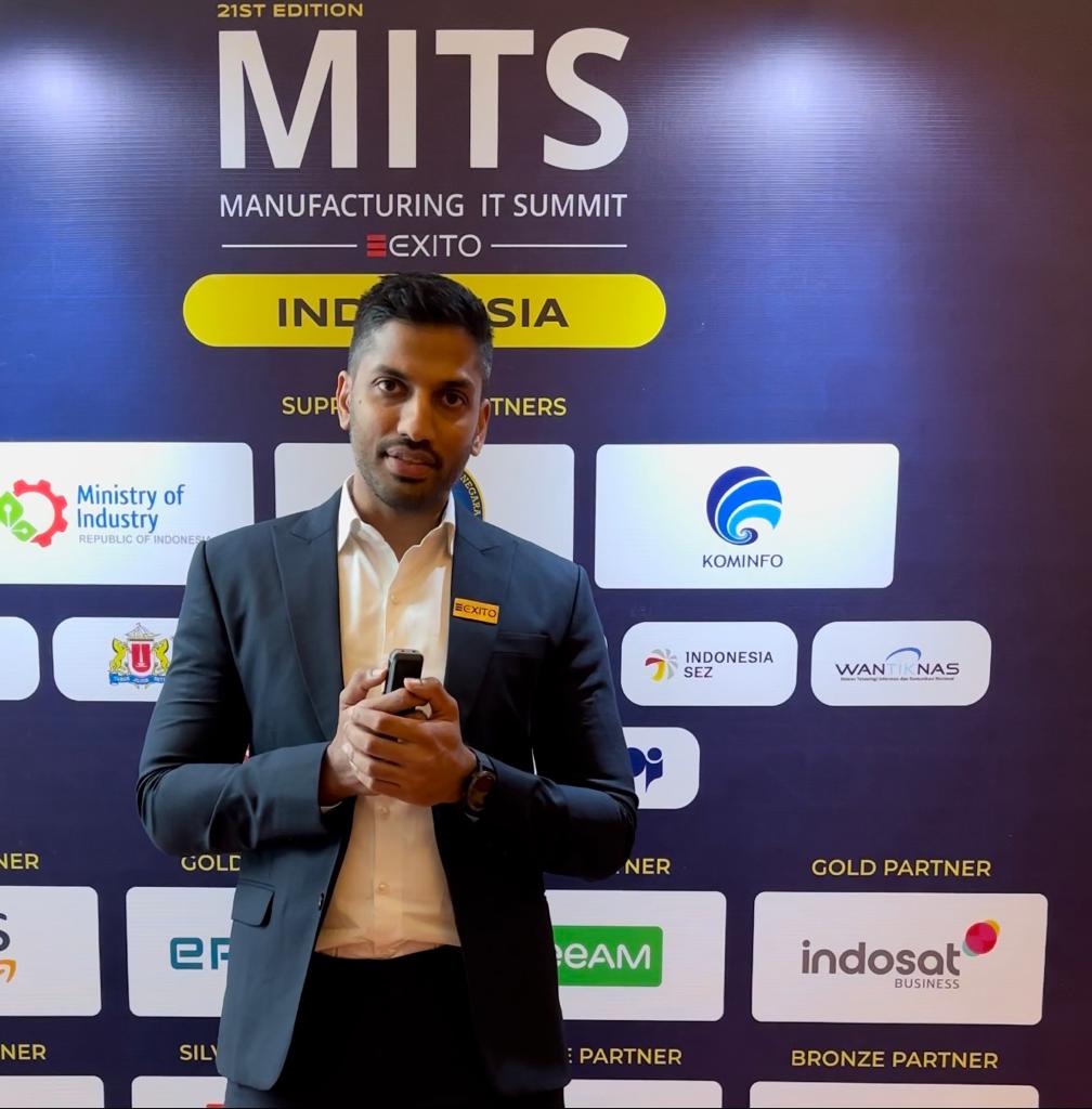 CEO of Exito Media Concepts Rishikesh Shetty at Manufacturing IT Summit Indonesia in Jakarta.
