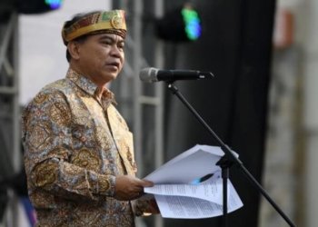 The Minister of Telecommunciation and Information Technology Budi Arie delivered his speech on the peak event of the 90th National Broadcast Day