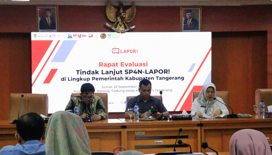 Tangerang Regency Govt (Diskominfo Tangerang) hold evaluation to improve handling complaints in SP4N-LAPOR platform
