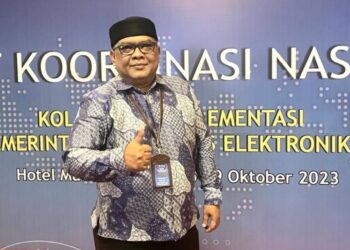 Khairil Adli, Head of the Dumai City Communication and Informatics, Statistics and Encryption Department on the sidelines of the SPBE national coordination meeting in Jakarta (10/18). business news