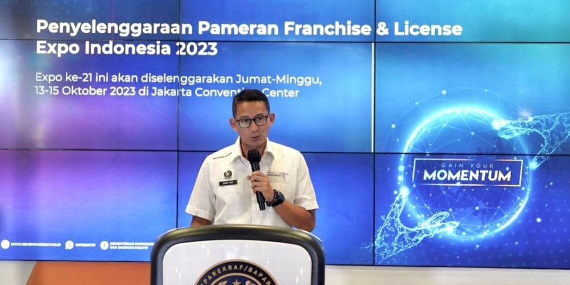 Minister Sandiaga Uno in ‘The Weekly Brief with Sandi Uno’ at the Sapta Pesona Building, Central Jakarta (10/09).