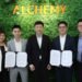 [From left to right: Ms. Verleen Goh, Mr. Alan Phua, Minister Chee Hong Tat, Mr. Michael Chen, Mr. Jimmy Wei]. This MOU and investment, valued at over $8million SGD marks a significant partnership for Alchemy Foodtech and Ting Li, consisting of 14 key areas of collaboration.