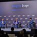 GCash CEO Martha Sazon featured at the Singapore Fintech Festival 2023 stage with Mynt Chairman Ernest Cu