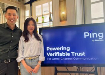 Dedoco’s anti-scam solution, Ping, was unveiled at a private pre-launch event in Singapore on Friday, 17 November 2023 (L-R: CTO of Dedoco, ZJ Loh and Founder and CEO, Daphne Ng) All Photo Credits: Dedoco