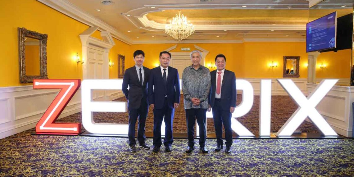 From the left, Mr. Wong Thean Soon, Group Managing Director of MY E.G. Services Berhad and Zetrix Co-founder; Mr. Huang Xuejun, Vice Chairman of the Board and General Manager of Guangxi Beibu Gulf Investment Group Co., Ltd; YAB Dato' Seri Dr. Ahmad Zahid Bin Hamidi, Deputy Prime Minister of Malaysia; and Datuk Mohd Jimmy Wong Bin Abdullah, Non-independent Non-Executive Director of MY E.G. Services Berhad at the launching of ZCert.