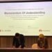 Weiwei, Huawei Account Director (left) and Dian Siswarini, XL Axiata President Director & CEO during MoU signing at MWC 2024. Credit: XL Axiata