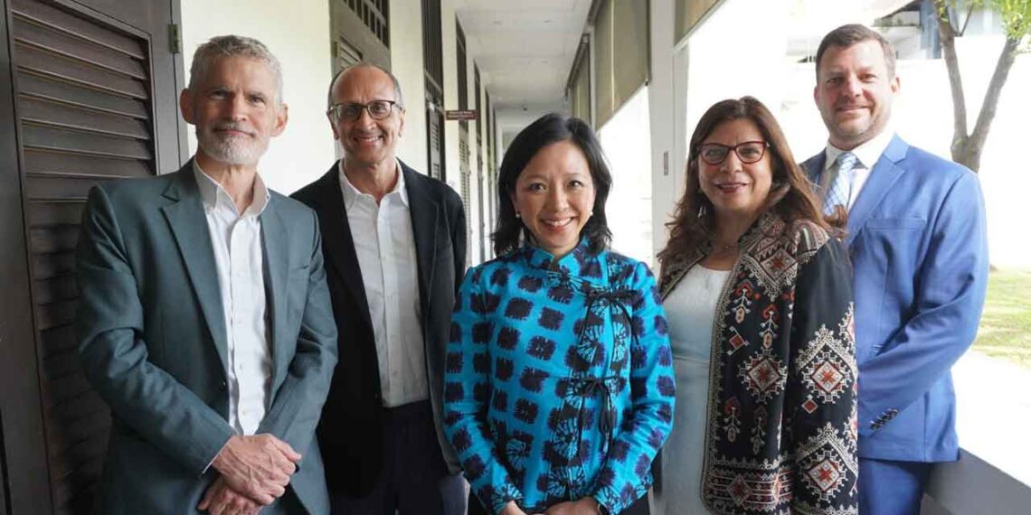 Left to Right: Dr. Benjamin Cashore and Prof. Kanti Prasad Bajpai from National University of Singapore; Elizabeth Yee, Deepali Khanna and Eric Arndt from The Rockefeller Foundation