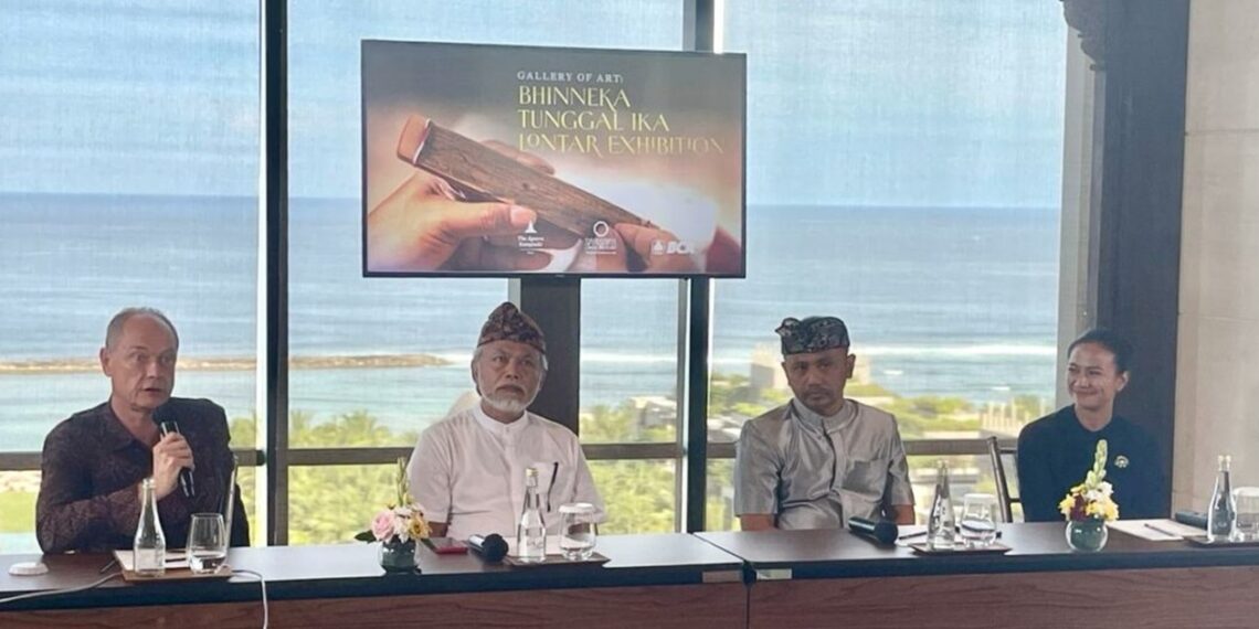 The Sutasoma Book Lontar Exhibition press conference at The Apurva Kempinski Bali. Credit: Haris