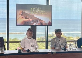The Sutasoma Book Lontar Exhibition press conference at The Apurva Kempinski Bali. Credit: Haris