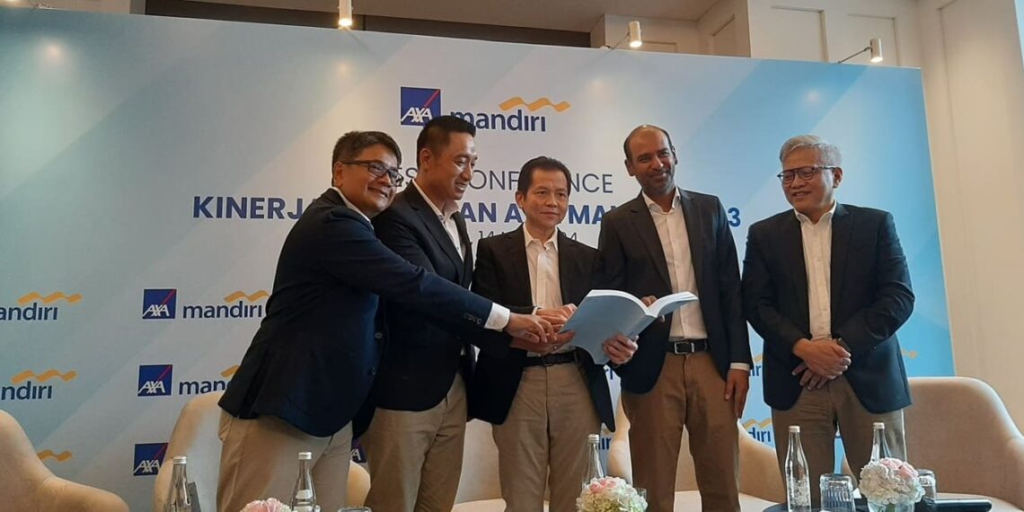 Axa Mandiri press conference on financial performance report 2023 in Jakarta (05/14). Credit: Sinta