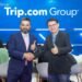 Siddharth Sudhakar and Boon Sian Chai at the Trip.com Group booth at ATM.