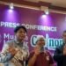 From left: Hendrawan Wijanarko, Marketing and Communication staff at Lima Event Indonesia; Kusnan bin Kundori, Director of the KPMI Business Club Bogor Regional Coordinator; and Deddy Andu, Lima Event Indonesia CEO at Muslim MSME Festival Cibinong press conference in East Jakarta (05/22). Credit: Sinta
