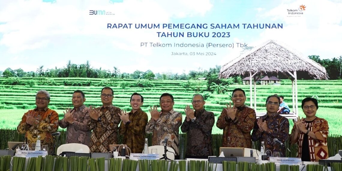 The general meeting of Telkom Indonesia's shareholders for the 2023 financial year in Jakarta (05/03). Credit: Telkom