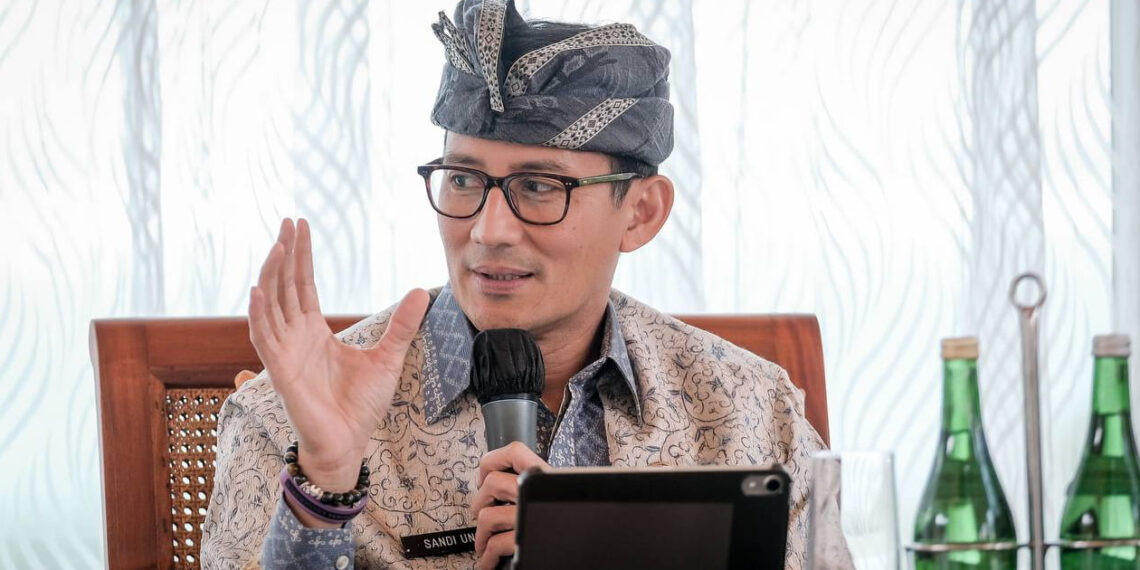 Tourism Minister Sandiaga Uni spoke about Quantum Temple-Water Civilization program in Tirta Empul Bali. Credit: Ministry of Tourism and Creative Economy