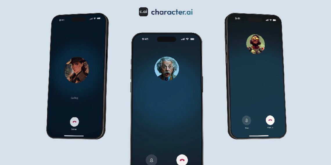 Calls feature launched by Character.AI. Credit: Character AI