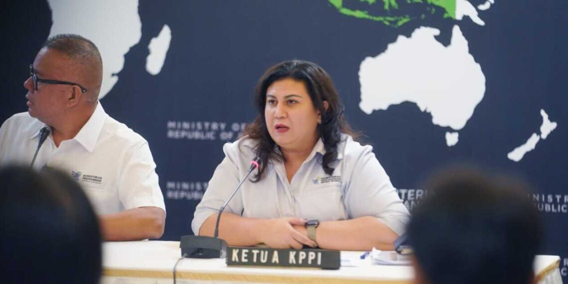 KPPI Chairperson Franciska Simanjuntak talked about Trade Safeguard Measures of expandable polystyrene (EPS). Credit: Trade Ministry PR