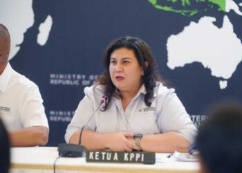 KPPI Chairperson Franciska Simanjuntak talked about Trade Safeguard Measures of expandable polystyrene (EPS). Credit: Trade Ministry PR