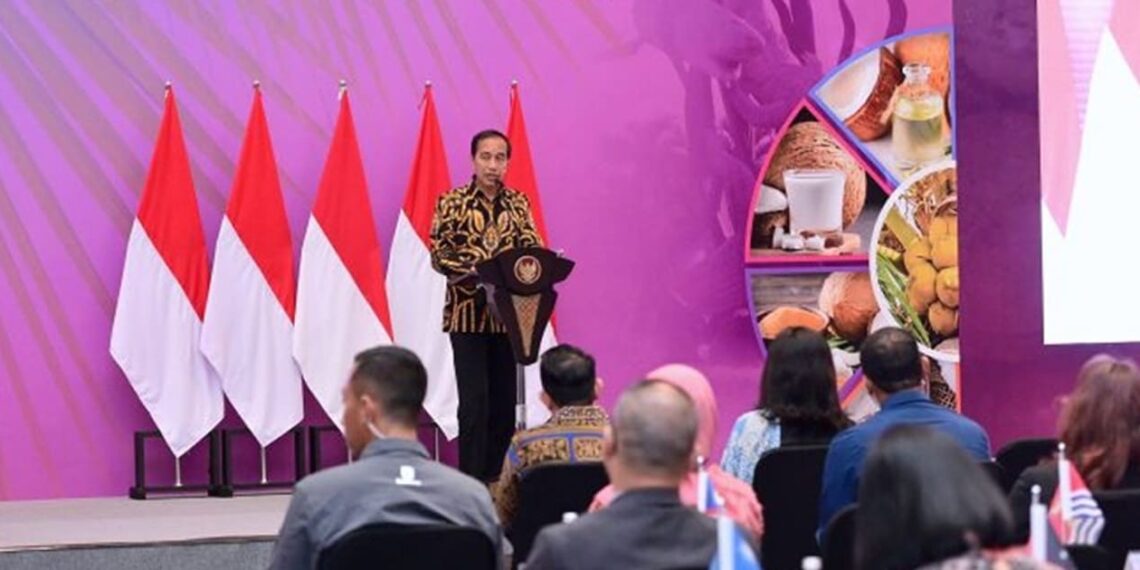 Jokowi talked about sustainable coconut sector at 51st Cocotech. Credit: Ministry of Trade