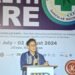 Indonesian Health Minister, Budi Gunadi Sadikin, delivering his speech on the opening of Indohealthcare Gakeslab 2024. (Credit: Wulan)