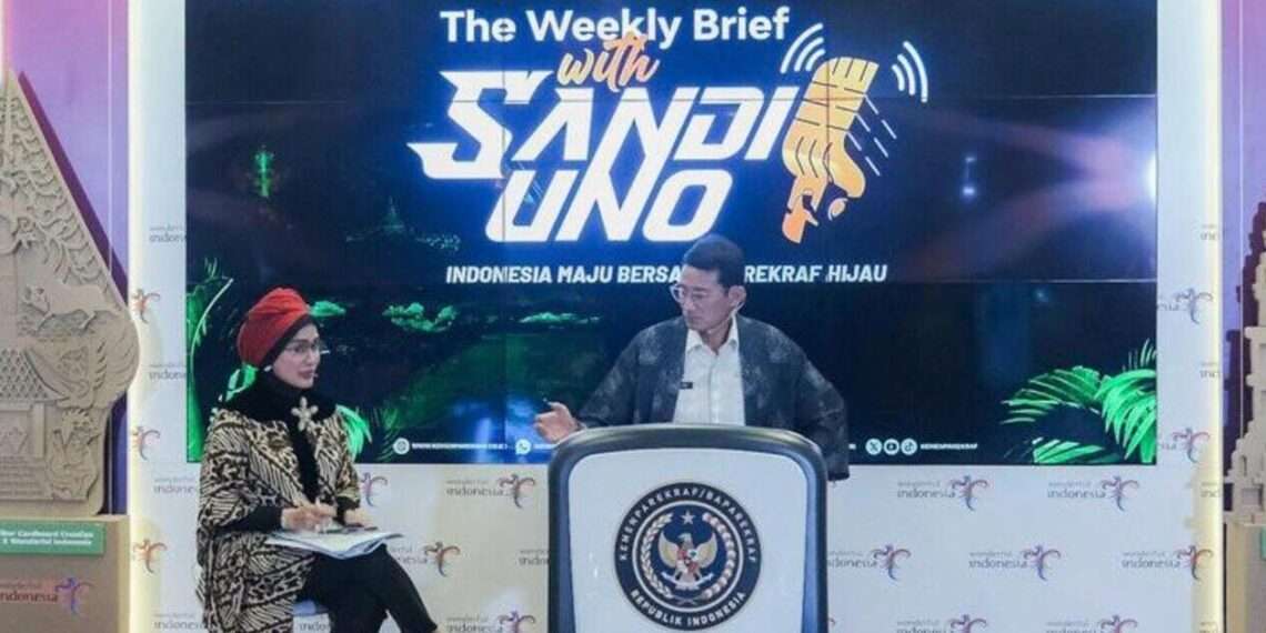 Minister of Tourism and Creative Economy Sandiaga Uno (right) talked about foreigners working ilegally in Bali. Credit: Ministry of Tourism and Creative Economy