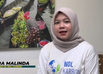 Pera Malinda, Nol Karbon CEO, talked about biochar project. Credit: Forum Carbon Indonesia YouTube channel