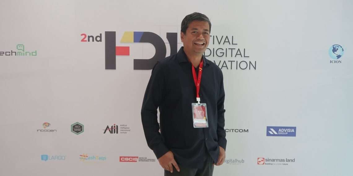 Phidi Soepangkat, DesktopIP CEO, talked about the digital sovereignty stack at the 2nd FDI (08/22). Credit: Syifa