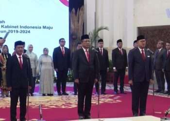 Newly appinted ministers and deputy minister in the latest cabinet reshuffle announced by President Jokowi. Credit: BPMI Setpres