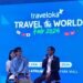Ji Chang Wook (left) and Iko Putera, Transport Traveloka CEO, at Traveloka Travel the World Fair 2024 (08/27). Credit: Haris