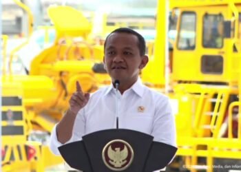 The Minister of Energy and Mineral Resources, Bahlil Lahadalia, during the Inauguration of PT Amman international Smelter. (Credit: Setkab Youtube)