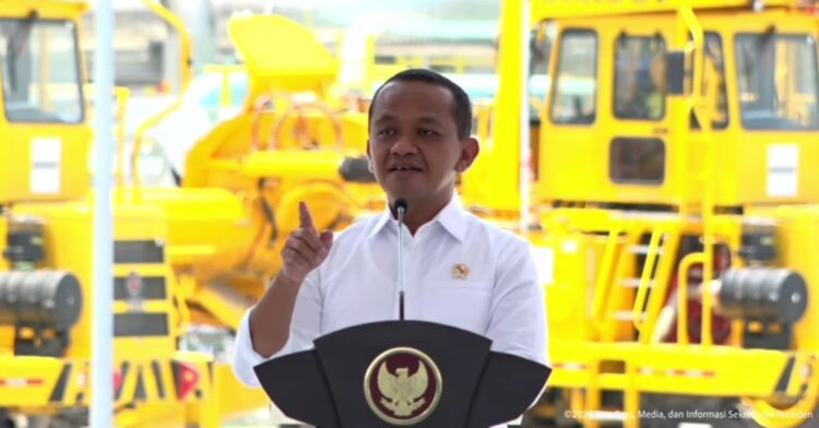 The Minister of Energy and Mineral Resources, Bahlil Lahadalia, during the Inauguration of PT Amman international Smelter. (Credit: Setkab Youtube)