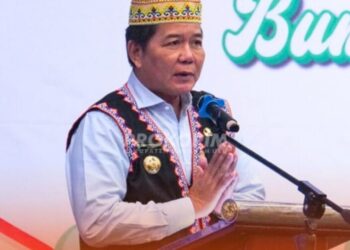 Mahakam Ulu Regent Bonifasius Belawan Geh talked about food independence in the regency. Credit: Mahakam Ulu Govt PR