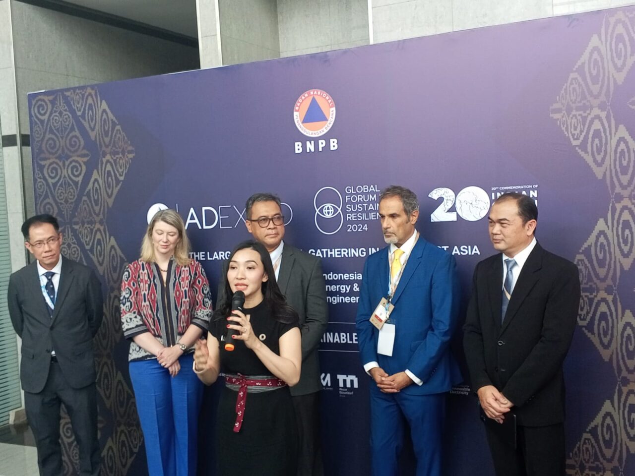 Country Manager of Pamerindo Indonesia, Lia Indriasar, on the Press Conference of ADEXCO at IEE Series 2024. (Credit: Wulan)
