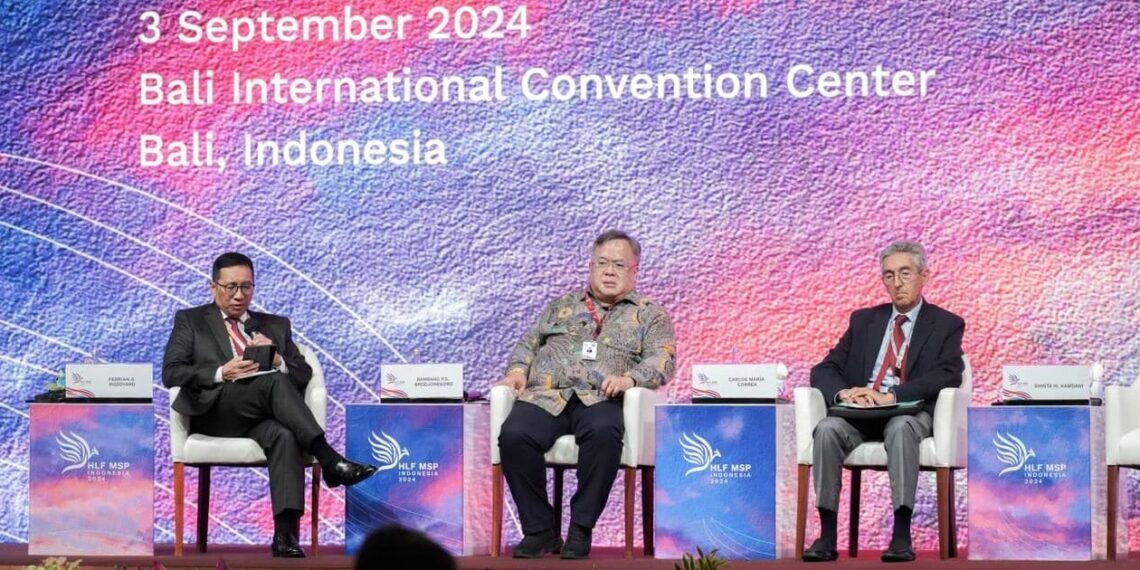 Thematic parallel session titled ‘Innovate to Elevate: Multi-Stakeholder Partnerships for Promoting Higher Economic Value at the Regional Level at HLF MSP 2024 in Bali (09/03). Credit: Bappenas