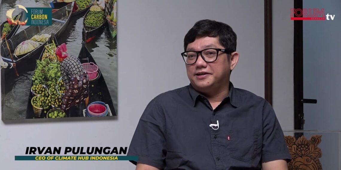 Irvan Pulungan, Climate-Hub Indonesia CEO, talked about standardization in carbon accounting. Credit: Forum Carbon Indonesia YouTube channel