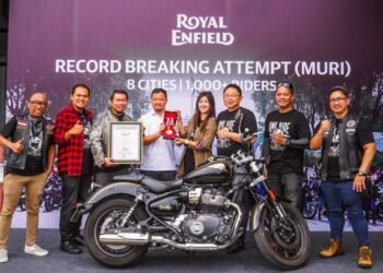 Royal Enfield One Ride convoy successfully set a Museum Rekor Indonesia (MURI) record. Credit: Royal Enfield