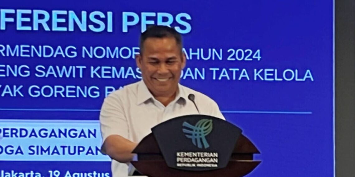 Moga Simatupang, the Director General of Domestic Trade at the Ministry of Trade, talked about the permit issuance of Chinese Temu App. Credit: Ministry of Trade