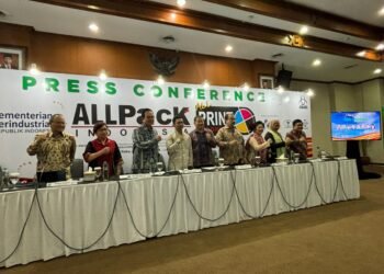 The Press Conference of ALLPack ALLPrint Indonesia 2024 by Krista Exhibitions. (Credit:Wulan)