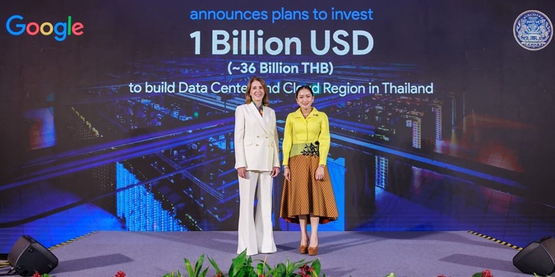 Ruth Porat, President and Chief Investment Officer of Alphabet and Google (left) and Paetongtarn Shinawatra, Prime Minister of Thailand. Credit: Google Cloud