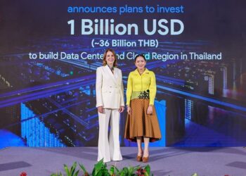 Ruth Porat, President and Chief Investment Officer of Alphabet and Google (left) and Paetongtarn Shinawatra, Prime Minister of Thailand. Credit: Google Cloud