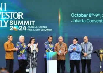 President Jokowi talked about the national leadership transition at BNI Investor Daily Summit 2024. Credit: BPMI Setpres