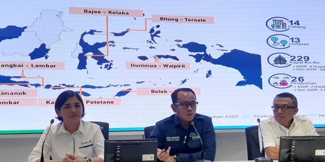 Heru Widodo, President Director of ASDP Indonesia Ferry, at a press conference in the Ministry of SOEs, Central Jakarta (12/19). Credit: Sinta