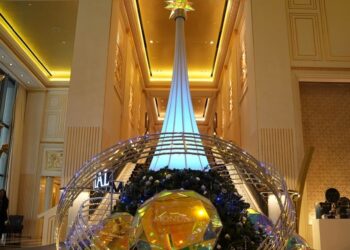 Four Seasons Hotel Jakarta and Mondial present Christmas-themed installations. Credit: Four Seasons Hotel Jakarta and Mondial