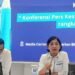Tri Andayani, President Director of PT Pelni (right), at a press conference in the Ministry of SOEs, Central Jakarta (12/19). Credit: Sinta