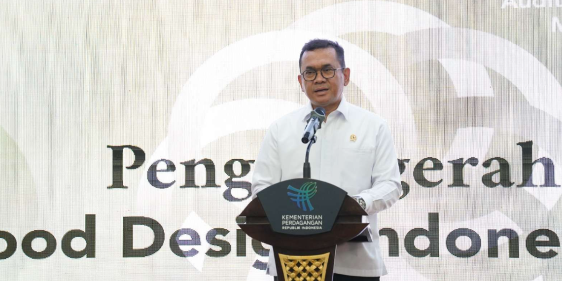 Minister of Trade Budi Santoso delivered his speech at GDI 2024 Award. (Credit: Trade Ministry docs)