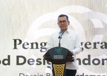 Minister of Trade Budi Santoso delivered his speech at GDI 2024 Award. (Credit: Trade Ministry docs)