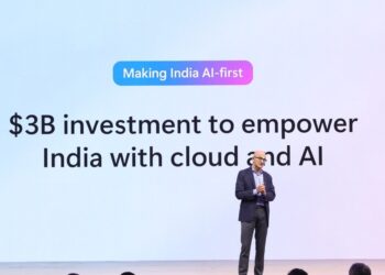 Satya Nadella, Microsoft’s chairman and CEO, talked about the investment in India. Credit: Microsoft