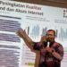 Sigit Puspito Wigati Jarot, Head of Mastel's National Telematics Infrastructure Division, talked about FWA service in Jakarta, on Monday (02/24). Credit: Mastel