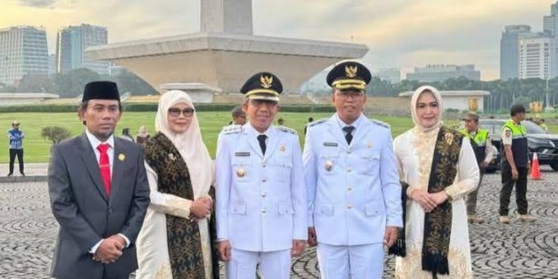 The elected East Kutai Regent and Vice Regent Ardiansyah-Mahyunadi after inauguration at Monas Crossing, Central Jakarta (02/20). Credit: Prokutim